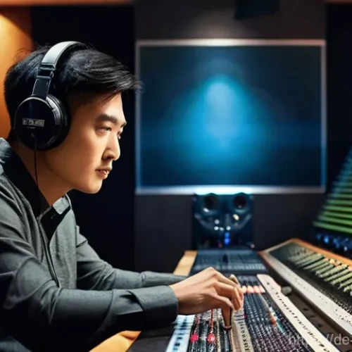 Li Ronghao의 음악 프로듀서로서의 업적 - **Prompt 1: The Visionary Producer in the Studio**
    A focused Li Ronghao in a sophisticated, mode...
