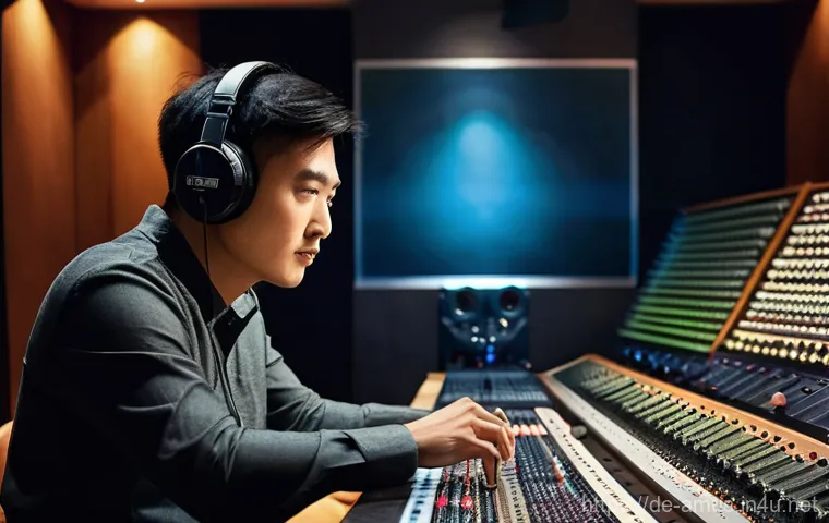 Li Ronghao의 음악 프로듀서로서의 업적 - **Prompt 1: The Visionary Producer in the Studio**
A focused Li Ronghao in a sophisticated, mode...