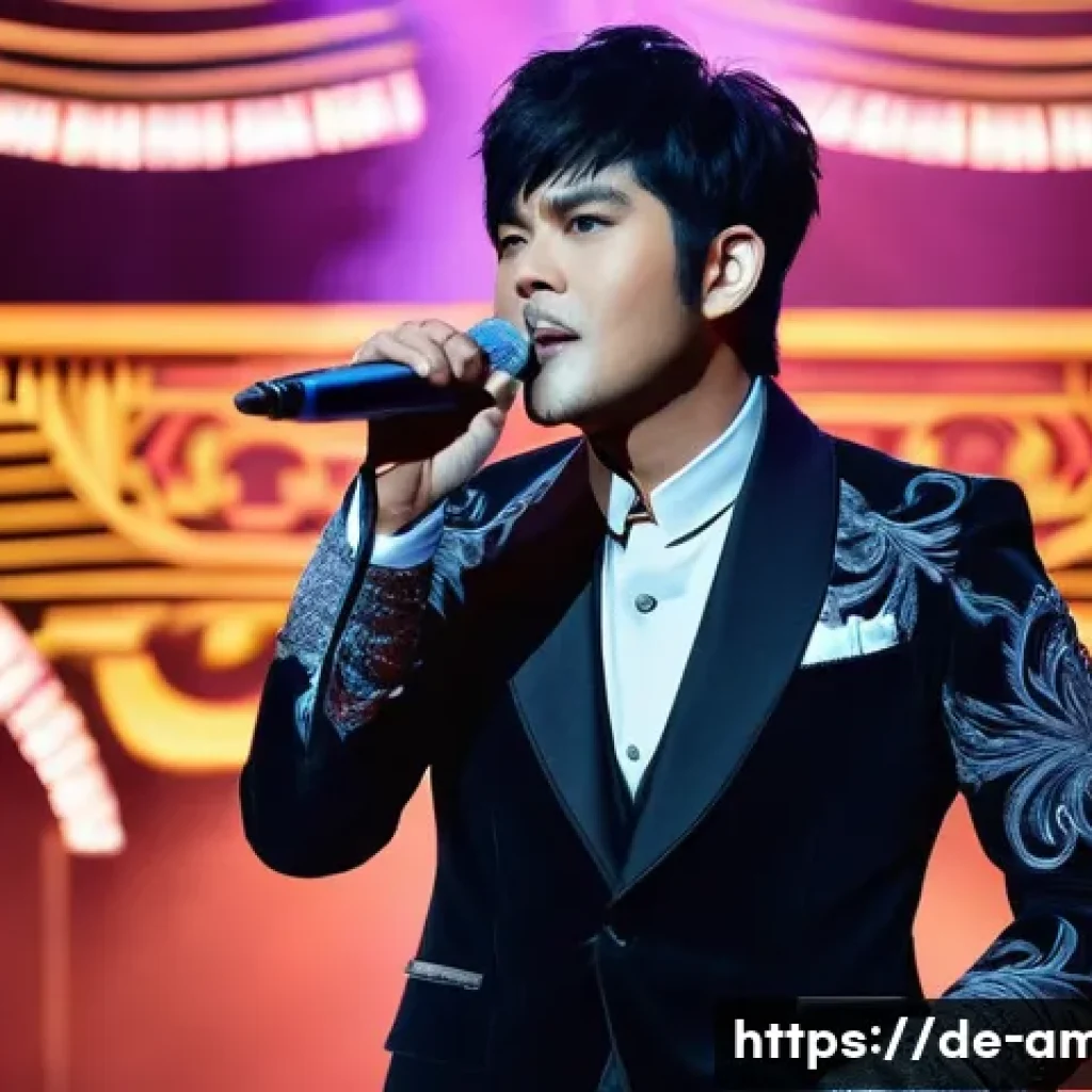 Jay Chou의 영화 제작과 사운드트랙 참여 - **Prompt:** A vibrant, dynamic full-body portrait of Jay Chou on a stage, capturing his essence as a...