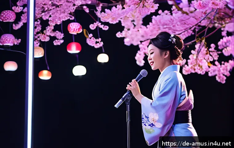 MISIA의 보컬과 일본 소울 음악의 매력 - A dynamic concert scene capturing a Japanese female soul singer on stage, dressed in elegant modern ...